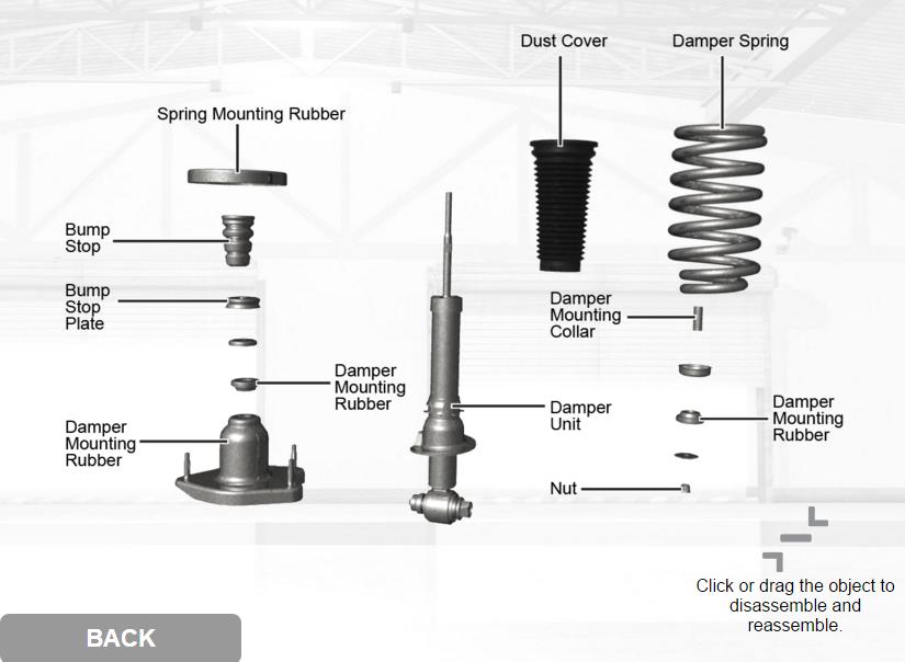 An example of Content in the Exploded View in the Automotive Reference Guide.